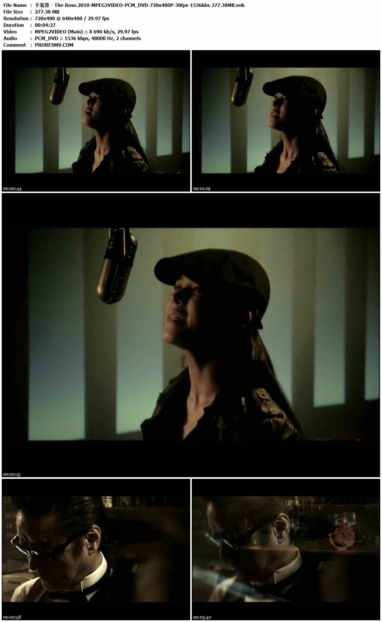 手嶌葵 - The Rose.2010-MPEG2VIDEO-PCM_DVD-720x480P-30fps-1536kbs-277.38MB官方MV_高清MV
